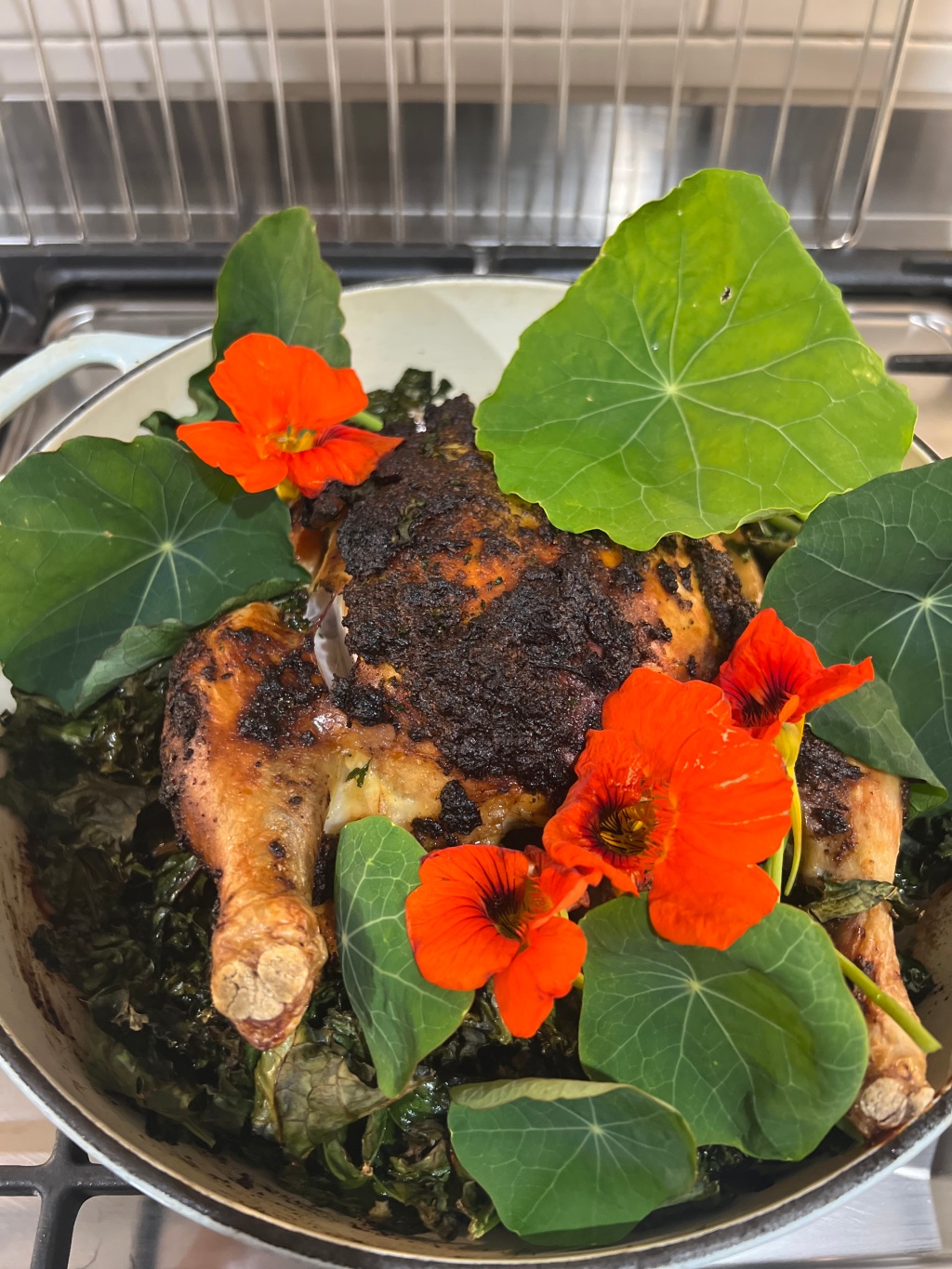 Nasturtium Pesto Roast Chicken: A Seasonal Garden Delight