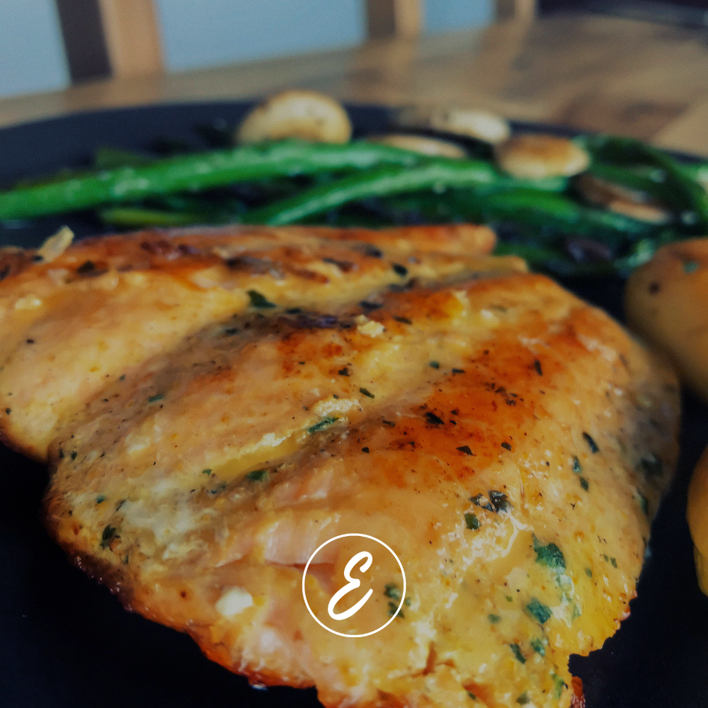 Honey Mustard Chicken Tenderloins + Sweet Potato Mash